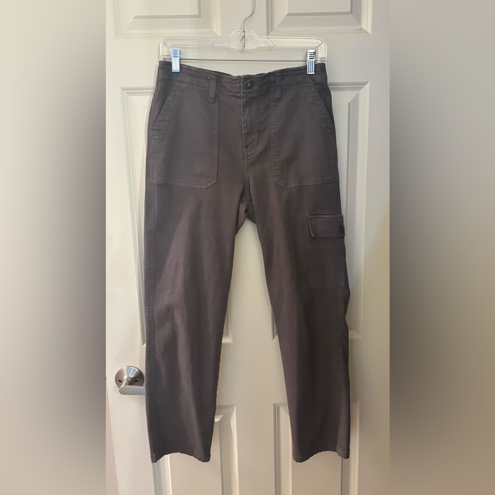 Kut From The Kloth Ankle Straight Leg Cargo Pants, Charcoal, Size 6